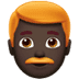 👨🏿‍🦰 man: dark skin tone, red hair display on Apple